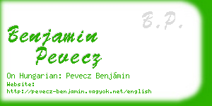 benjamin pevecz business card